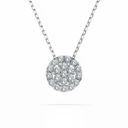0,19 Karat Diamant Anhänger Weißgold 585 (14K) mit Goldkette für Damen