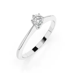 0,10 Karat Diamant Verlobungsring mit 1 Diamanten, Weißgold 585 / 14K, Weite 68 mm, Gewicht ca. 1.25 g.