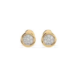 0,08 Karat Diamant Ohrstecker mit 14 echten Diamanten, Gelbgold 585 / 14K