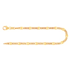 Armband als Panzerstegkette in Gelbgold 750 / 18 Karat, 20.5 cm lang, 3.1 mm breit, Gewicht ca. 2.9 g.