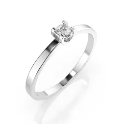 0,10 Karat Diamant Verlobungsring, Weißgold 585 / 14K