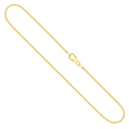 Goldkette als Panzerkette flach in Gelbgold 750 / 18K, 38 cm lang, 1,2 mm breit, Gewicht ca. 2.6 g.