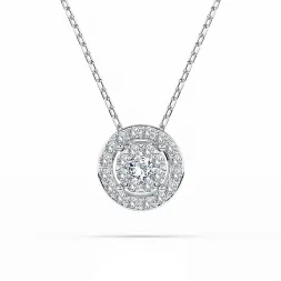 0,11 Karat Diamant Anhänger Weißgold 585 (14K) mit Goldkette für Damen