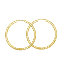 Ohrringe, Creolen mit Muster, Gelbgold 333 / 8K, Außendurchmesser 40 mm, Breite 2.5 mm, Gewicht ca. 1.9 g