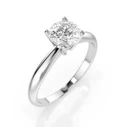 0,5 Karat Diamant Verlobungsring mit 1 Diamanten, Weißgold 585 / 14K
