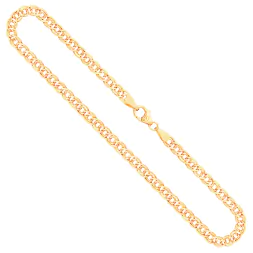 Goldkette als Zwillingspanzerkette in Gelbgold 333 / 8K, 100 cm lang, 3,9 mm breit, Gewicht ca. 8.6 g.