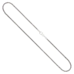 Goldkette als Zopfkette in Weißgold 585 / 14K, 70 cm lang, 2,1 mm breit, Gewicht ca. 13.1 g.