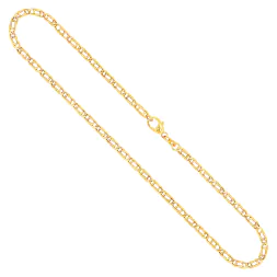 Goldkette als Tigeraugenkette hohl in Gelbgold 585 / 14K, 45 cm lang, 3,8 mm breit, Gewicht ca. 5.7 g.