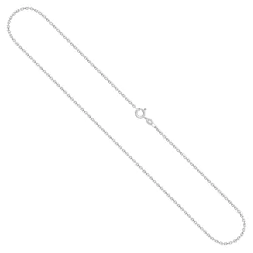 Goldkette als Ankerkette diamantiert Weißgold 333 / 8K, 42 cm lang, 1,7 mm breit, Gewicht ca. 3.8 g.