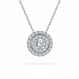 0,24 Karat Diamant Anhänger Weißgold 585 (14K) mit Goldkette für Damen