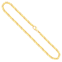 Goldkette als Dollarkette satiniert in Gelbgold 585 / 14 Karat, 65 cm lang, 3.7 mm breit, Gewicht ca. 27,6 g.