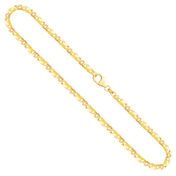 Goldkette als Dollarkette satiniert in Gelbgold 585 / 14 Karat, 42 cm lang, 3.7 mm breit, Gewicht ca. 17,8 g.