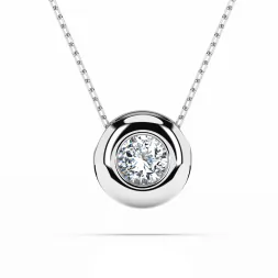 0,15 Karat Diamant Anhänger Weißgold 585 (14K) mit Goldkette für Damen