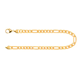 Armband als Figarokette diamantiert in Gelbgold 750 / 18K, 23 cm lang, 3,4 mm breit, Gewicht ca. 8.2 g.