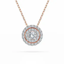 0,24 Karat Diamant Anhänger Rotgold 585 (14K) mit Goldkette für Damen