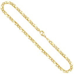 Goldkette als Dollarkette in Gelbgold 585 / 14K, 80 cm lang, 4,9 mm breit, Gewicht ca. 57.4 g.