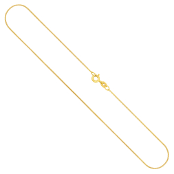 Goldkette als Panzerkette flach in Gelbgold 585 / 14 Karat, 60 cm lang, 1.1 mm breit, Gewicht ca. 2,3 g.