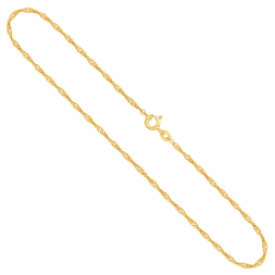 Goldkette als Singapurkette in Gelbgold 333 / 8 Karat, 70 cm lang, 1.8 mm breit, Gewicht ca. 3.4