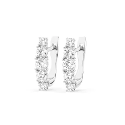 0,85 Karat Diamant Creolen, Weißgold 585 / 14 Karat