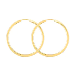Ohrringe, Creolen, Gelbgold 585 / 14K, Außendurchmesser 38 mm, Breite 2.5 mm, Gewicht ca. 3.5 g