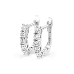 0,6 Karat Diamant Creolen, Weißgold 585 / 14 Karat