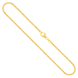 Goldkette als Ankerkette rund in Gelbgold 585 / 14 Karat, 65 cm lang, 2 mm breit, Gewicht ca. 7,2 g.