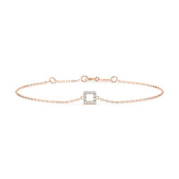 Goldarmband als Ankerkette mit 0,06 Karat Diamanten, Rotgold 585 / 14 Karat, 21 cm lang, Gewicht ca. 0,8 g.
