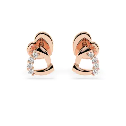 0,05 Karat Diamant Ohrstecker mit 8 echten Diamanten, Rotgold 585 / 14K