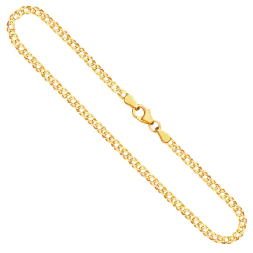 Goldkette als Zwillingspanzerkette in Gelbgold 333 / 8K, 80 cm lang, 2,9 mm breit, Gewicht ca. 7.8 g.