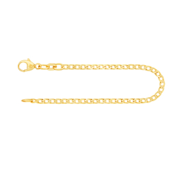 Armband als Panzerkette weit in Gelbgold 585 / 14 Karat, 21 cm lang, 2.1 mm breit, Gewicht ca. 2,4 g.