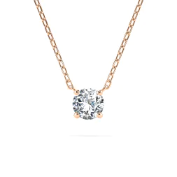 0,15 Karat Diamant Anhänger Rotgold 585 (14K) mit Goldkette für Damen