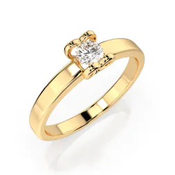 0,15 Karat Diamant Verlobungsring mit 1 Diamanten, Gelbgold 585 / 14K