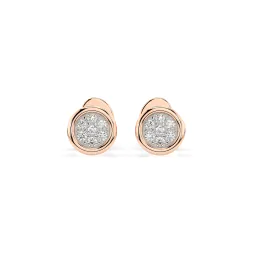 0,08 Karat Diamant Ohrstecker mit 14 echten Diamanten, Rotgold 585 / 14K