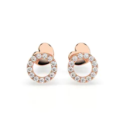 0,16 Karat Diamant Ohrstecker mit 26 echten Diamanten, Rotgold 585 / 14K