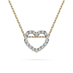 0,09 Karat Diamant Anhänger Herz Gelbgold 585 (14K) mit Goldkette für Damen