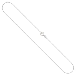 Goldkette als Venezianerkette in Weißgold 750 / 18K, 36 cm lang, 0,6 mm breit, Gewicht ca. 1.2 g.