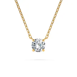 0,15 Karat Diamant Anhänger Gelbgold 585 (14K) mit Goldkette für Damen