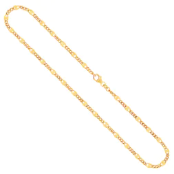 Goldkette als Panzerstegkette in Gelbgold 585 / 14K, 70 cm lang, 3,1 mm breit, Gewicht ca. 7.8 g.