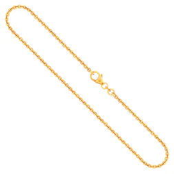 Goldkette als Ankerkette rund in Gelbgold 585 / 14K, 36 cm lang, 2 mm breit, Gewicht ca. 4 g.