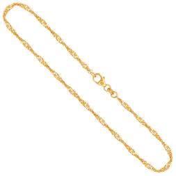 Goldkette als Singapurkette in Gelbgold 750 / 18 Karat, 80 cm lang, 2.4 mm breit, Gewicht ca. 9 g.