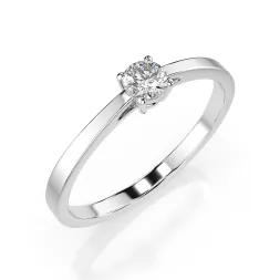 0,20 Karat Diamant Verlobungsring mit 1 Diamanten, Weißgold 585 / 14K