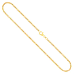 Goldkette als Panzerkette flach 1.1 Höhe in Gelbgold 375 / 9K, 50 cm lang, 2,4 mm breit, Gewicht ca. 8.1 g.