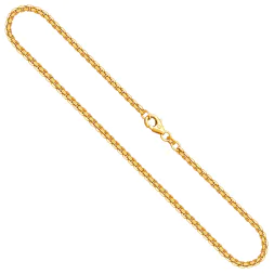 Goldkette als Venezianerkette rund geschlagen in Gelbgold 375 / 9K, 55 cm lang, 2,7 mm breit, Gewicht ca. 18 g.