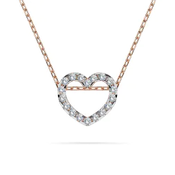 0,09 Karat Diamant Anhänger Herz Rotgold 585 (14K) mit Goldkette für Damen