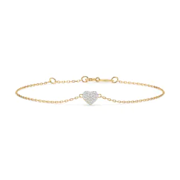 Goldarmband als Ankerkette mit 0,09 Karat Diamanten, Gelbgold 585 / 14 Karat