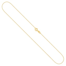 Goldkette als Venezianerkette in Gelbgold 333 / 8K, 45 cm lang, 0,6 mm breit, Gewicht ca. 1 g.