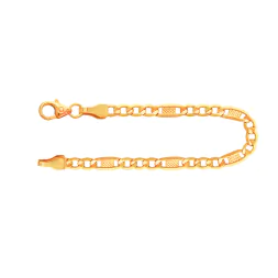 Armband als Fantasiekette in Gelbgold 585 / 14 Karat, 18.7 cm lang, 3.5 mm breit, Gewicht ca. 2.2 g.