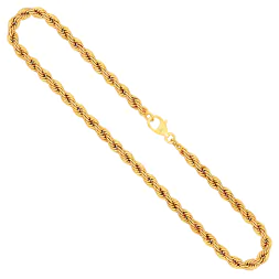 Goldkette als Kordelkette hohl in Gelbgold 585 / 14K, 60 cm lang, 5 mm breit, Gewicht ca. 20.7 g.