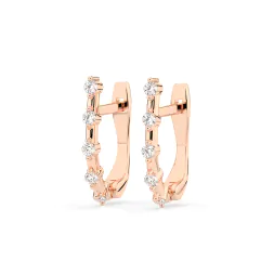 0,2 Karat Diamant Creolen, Rotgold 585 / 14 Karat, Gewicht ca. 1.6 g.