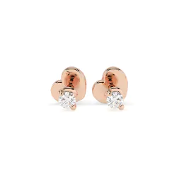 0,08 Karat Diamant Ohrstecker mit 2 echten Diamanten, Rotgold 585 / 14K